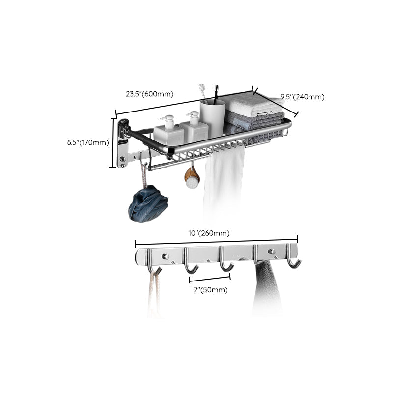 LoungeYard | Modern Bathroom Accessories Set Silver Bathroom Accessories Hardware Set — product view 7
