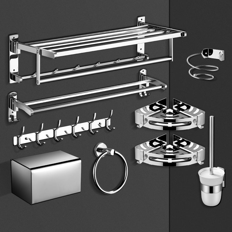 LoungeYard | Modern Bathroom Hardware Set Silver Bathroom Accessories Hardware Set — product view 4
