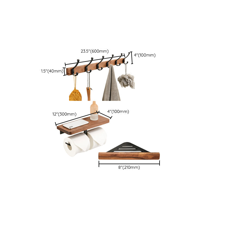 LoungeYard | Solid Wood Bathroom Accessories Set Foldable Metal Bathroom Accessories — product view 6