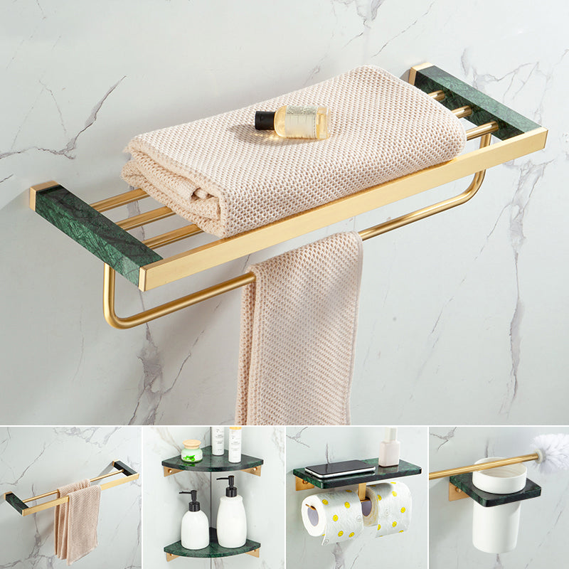 LoungeYard | Brass Bathroom Accessories Set Marble Bathroom Accessories Set for Home — product view 5