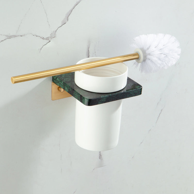 LoungeYard | Brass Bathroom Accessories Set Marble Bathroom Accessories Set for Home — product view 1