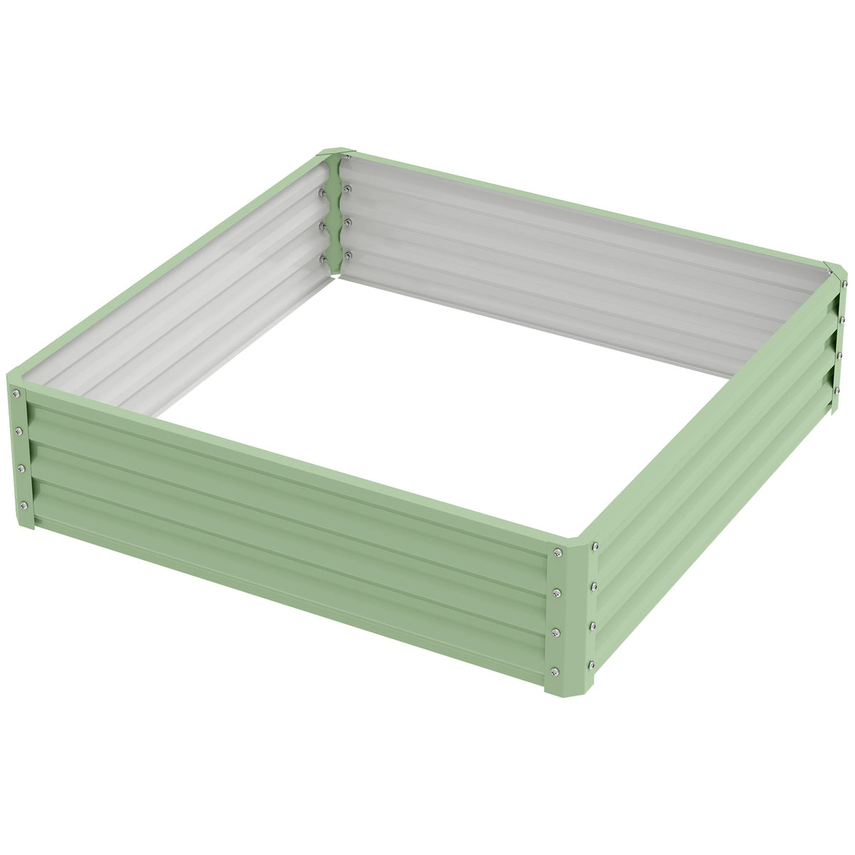 4' x 4' x 1' Galvanized Raised Garden Bed for Vegetables, Light Green — product view 2
