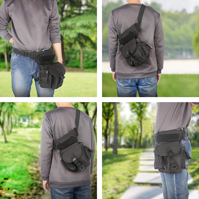 LoungeYard | Nylon Waterproof Men Tactical Waist Pack Leg Travel Belt Bag — product view 7
