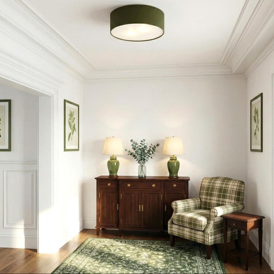 Dumora Linen Drum Flush Mount Ceiling Light — product view 5