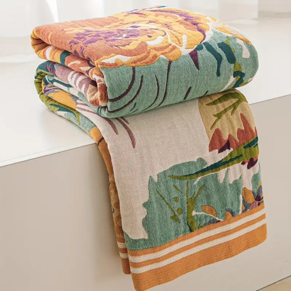 LoungeYard | Sienna Floral Bloom Cotton Blanket — product view 3