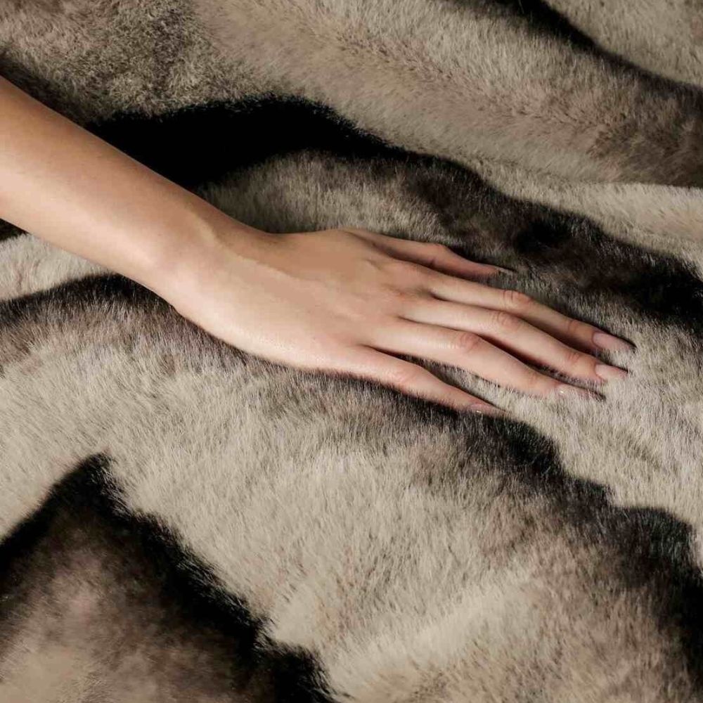 LoungeYard | Ruched Faux Rabbit Fur Blanket — product view 7