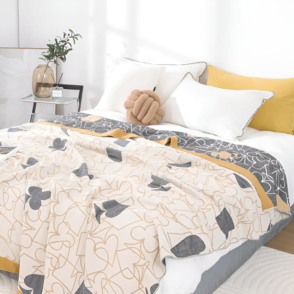 LoungeYard | Poker Patterns Cotton Blanket — product view 5