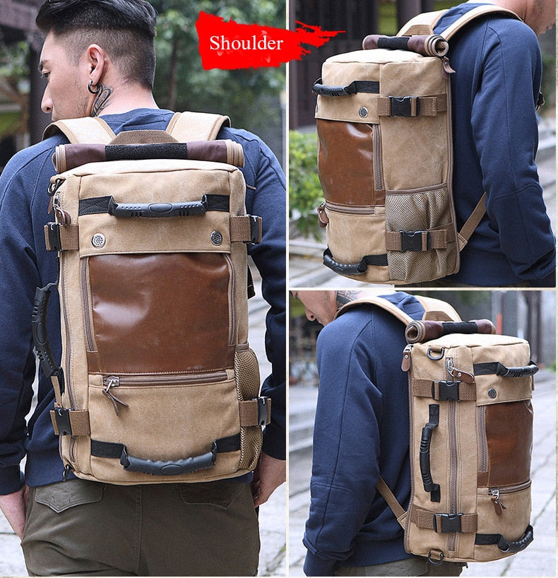 LoungeYard | Men Canvas Multifunctional Travel Backpack — product view 4