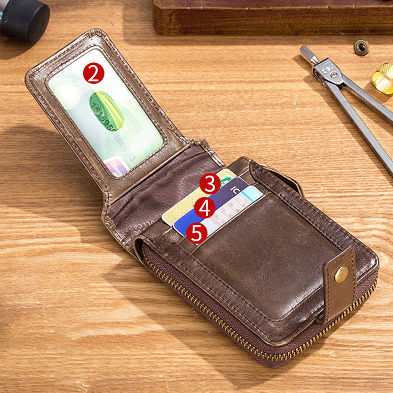 Multifunctional Anti-RFID Leather Wallet | LoungeYard — product view 3