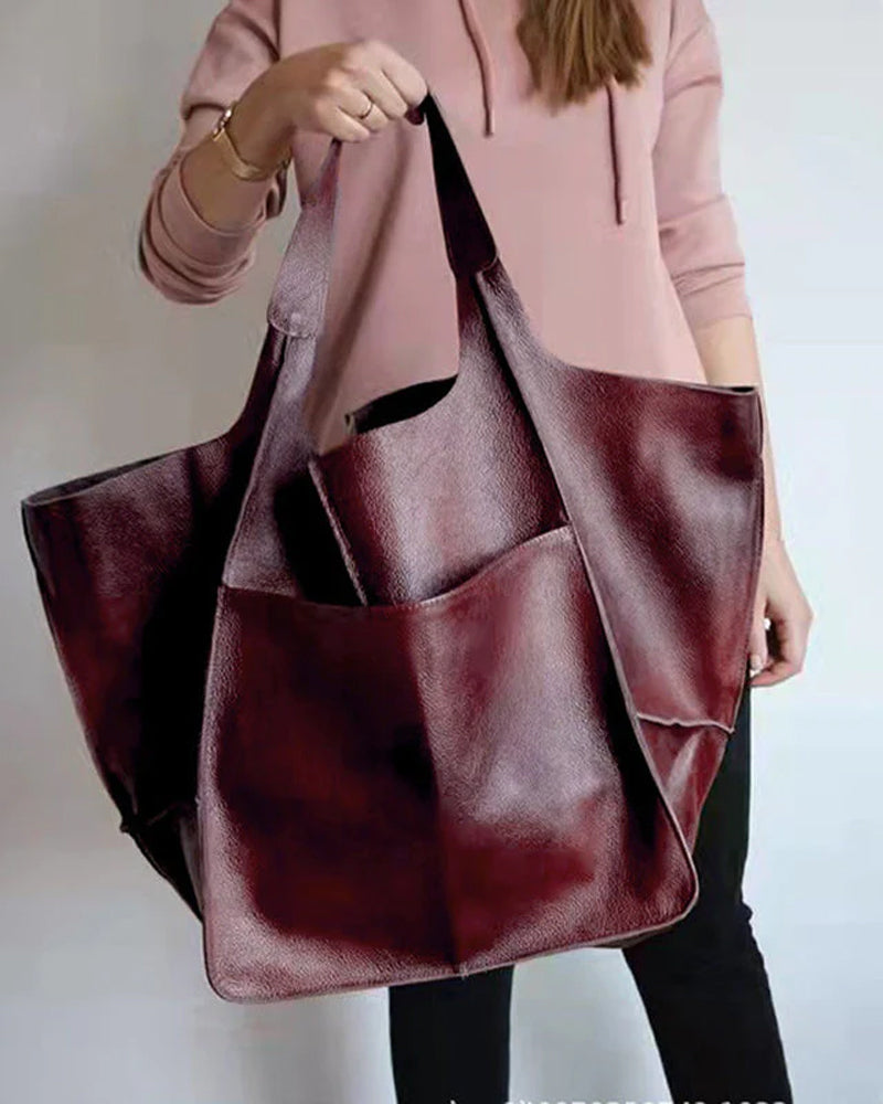 LoungeYard | Chic & Sustainable Leather Bag with Large Capacity - Elegant, Versatile Women's Handbag — product view 2