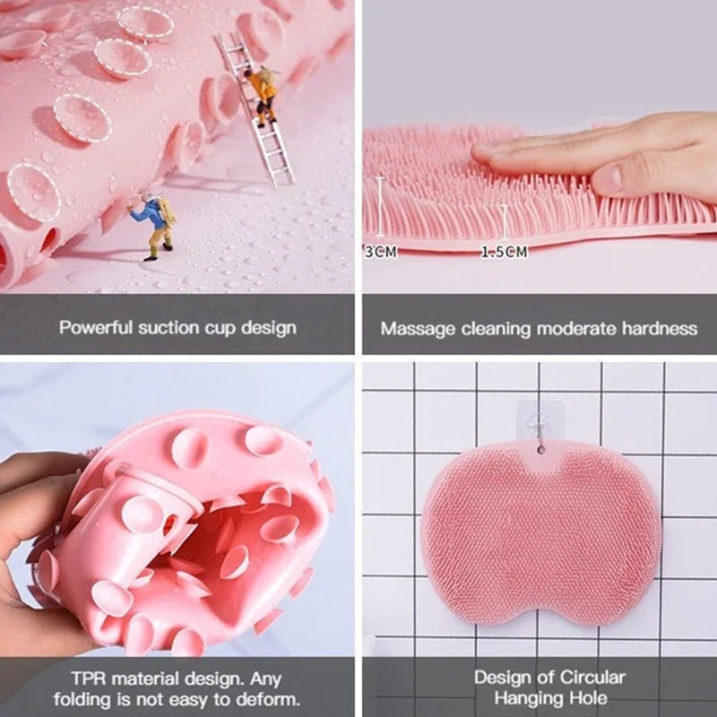 Shower Foot & Back Scrubber, Anti-Skid Bathroom Silicone Massage Pad | LoungeYard — product view 6