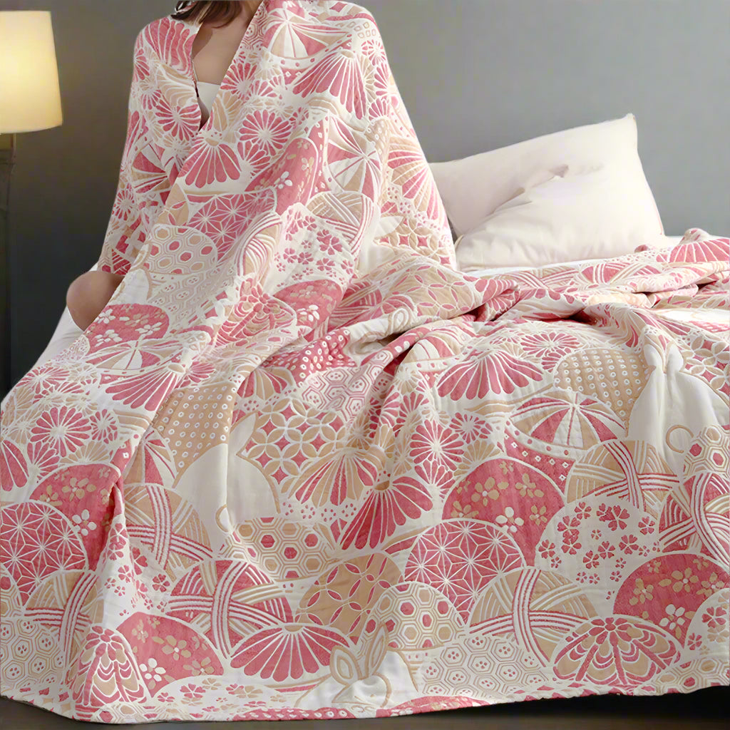 LoungeYard | Joyful Haven Four-Layer Cotton Blanket — product view 7