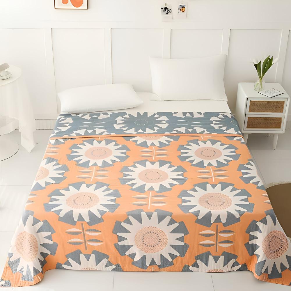 LoungeYard | Windmill Flower Patterns Cotton Blanket — product view 1