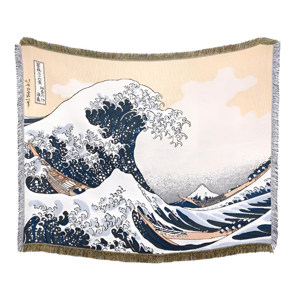 LoungeYard | Classic Great Wave Throw Blanket — product view 1