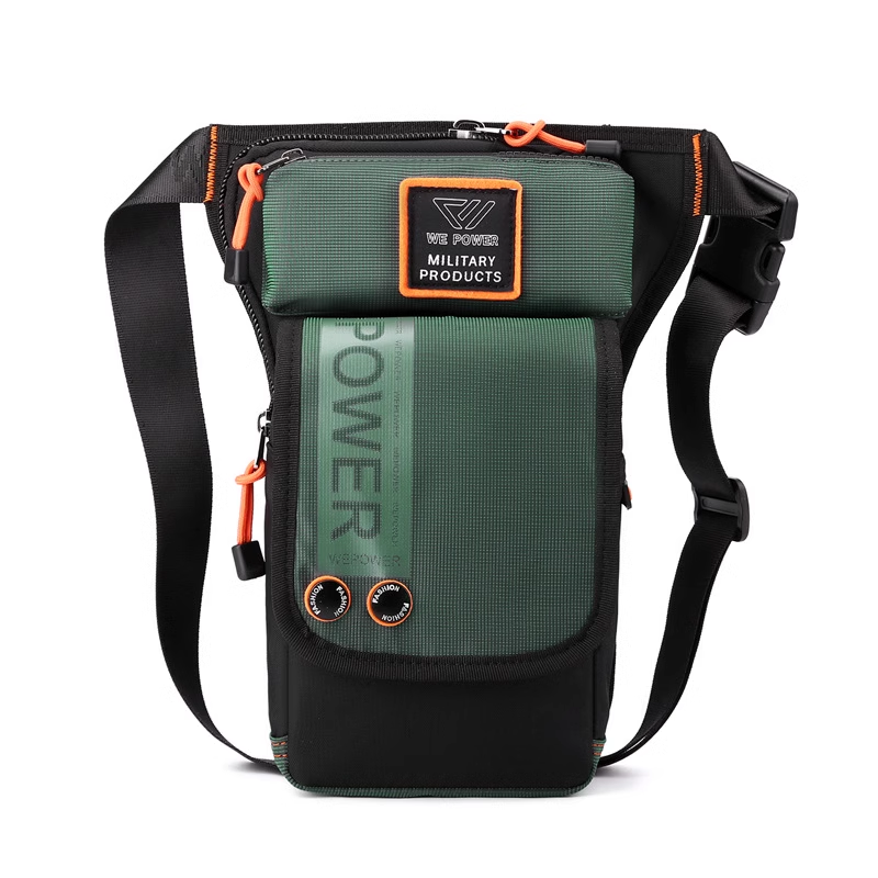 LoungeYard | Personalized Men's Motorcycle Style Waterproof Nylon Leg Chest Bag — product view 7