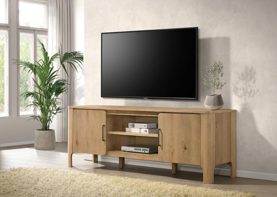 Rowe Light Oak 65" 2-Door Transitional TV Stand – 701652 — product view 1
