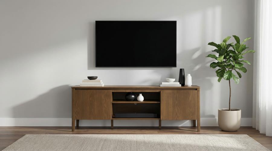 Thori Dark Brown 63" 2-Door Mid-Century Modern TV Stand – 701672 — product view 1