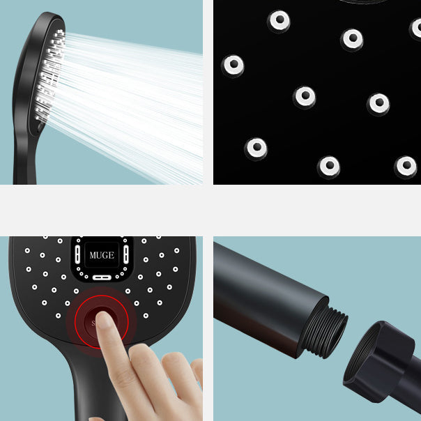 LoungeYard | Contemporary Handheld Supercharged Shower Head Square Metal Spray Head — product view 3