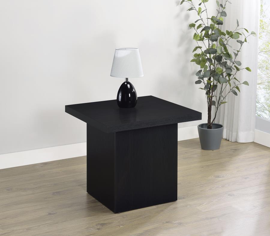 Devar Black Wood Square End Accent Table – 706277 — product view 1