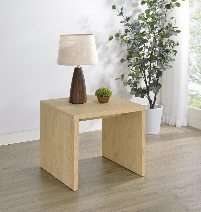 Canoga Light Oak Finish U-Shape End Table – 706347 — product view 1