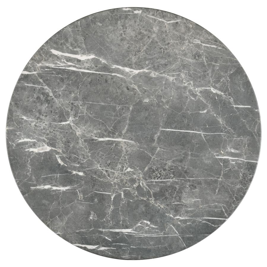 Bradley Grey Faux Marble Top Natural Wood 36" Round Coffee Table – 706448 — product view 3