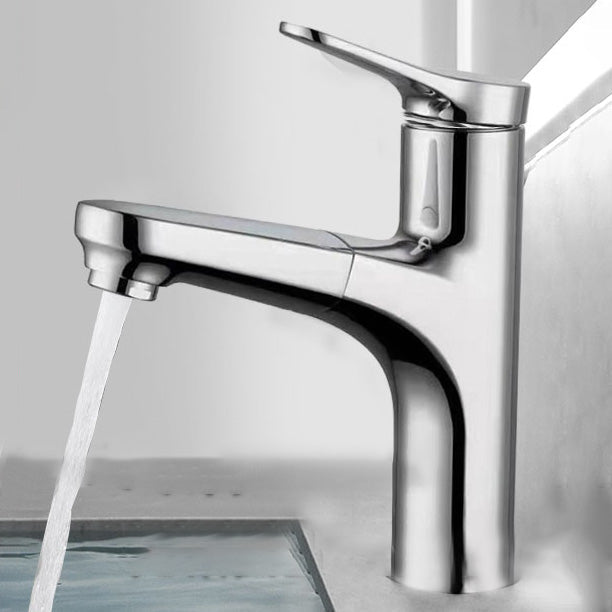LoungeYard | Contemporary Bath Faucet Brass Lever Handle Pull-Out Sink Faucet — product view 6