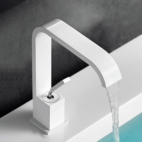LoungeYard | Unique Sink Faucet Bathroom Brass Solid Color Waterfall Spout Faucet — product view 1