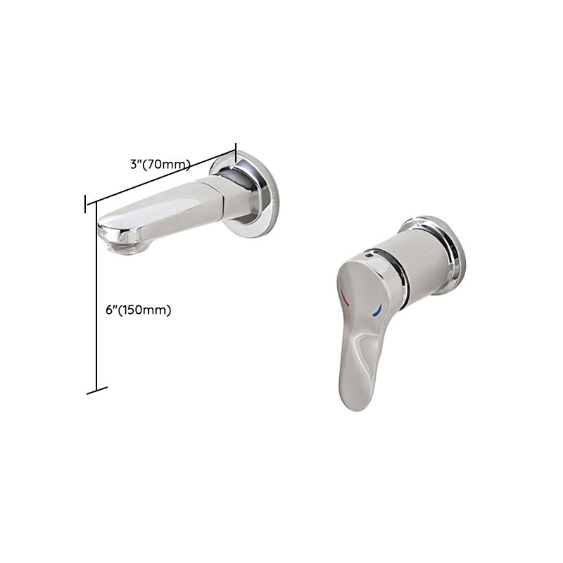 LoungeYard | Wall Mounted Faucet Brass Lever Handle Bathroom Faucet Hand Shower — product view 5