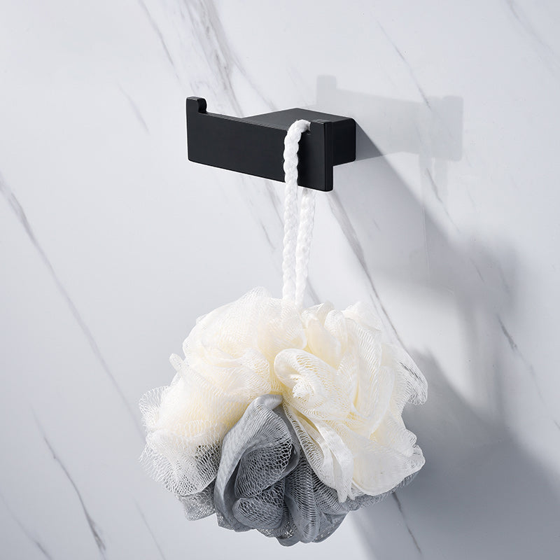LoungeYard | 5-piece Modernism Bath Accessory Set in Matte Black Stainless Steel — product view 1