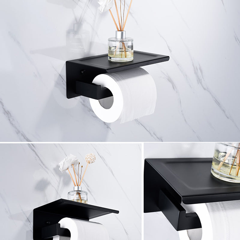 LoungeYard | 5-piece Modernism Bath Accessory Set in Matte Black Stainless Steel — product view 2