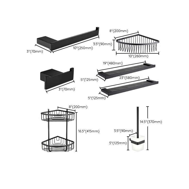 LoungeYard | 5-piece Modernism Bath Accessory Set in Matte Black Stainless Steel — product view 7