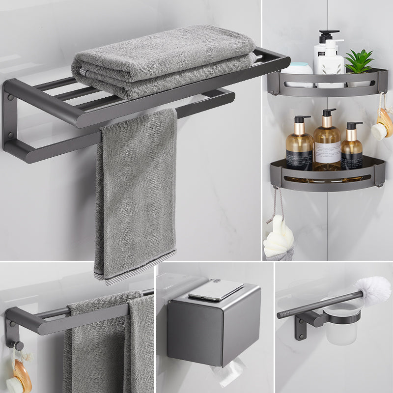 LoungeYard | Gray Bathroom Accessory Set Modern Bathroom Accessories Hardware Set — product view 3
