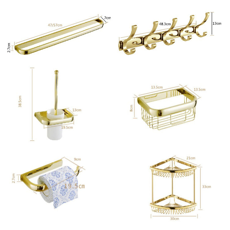 LoungeYard | Chrome/Gold Bathroom Accessories Set Modern Metal Bathroom Hardware Set — product view 4