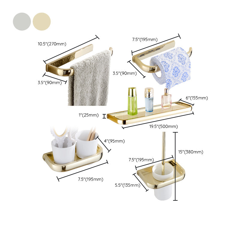 LoungeYard | Chrome/Gold Bathroom Accessories Set Modern Metal Bathroom Hardware Set — product view 3