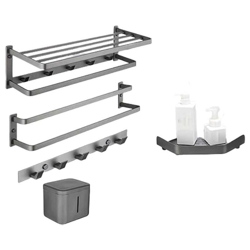 LoungeYard | Modern gray bathroom hardware set towel rack paper holder bathroom accessory set — product view 5