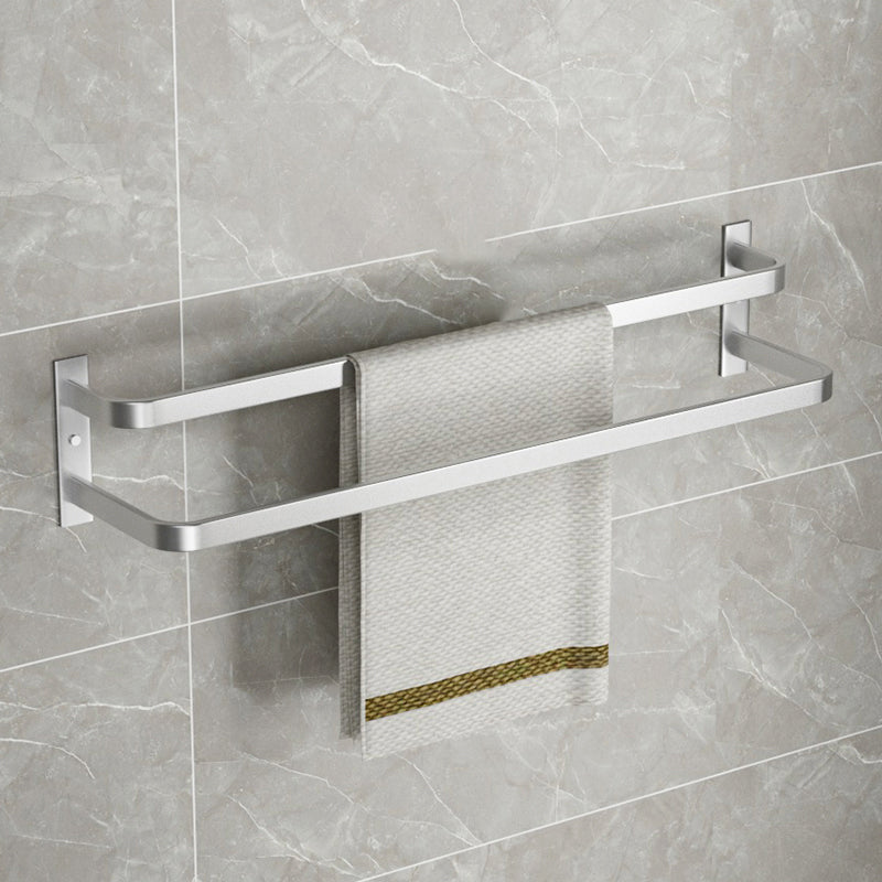LoungeYard | Modern Bathroom Accessories Set Silver Bathroom Shelf Towel Holder Bathroom Accessories Kit — product view 1