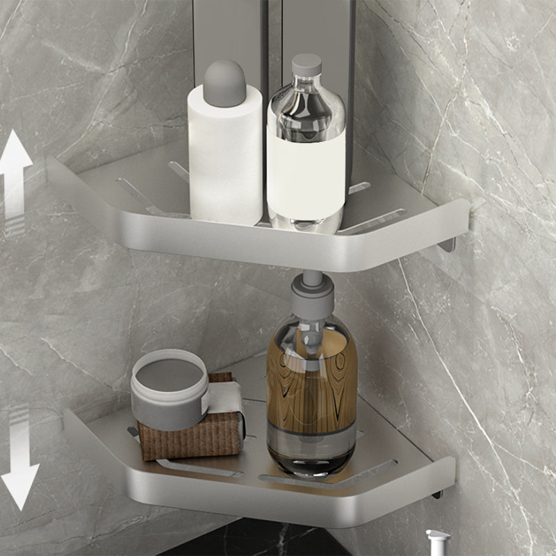 LoungeYard | Modern Bathroom Accessories Set Silver Bathroom Shelf Towel Holder Bathroom Accessories Kit — product view 7
