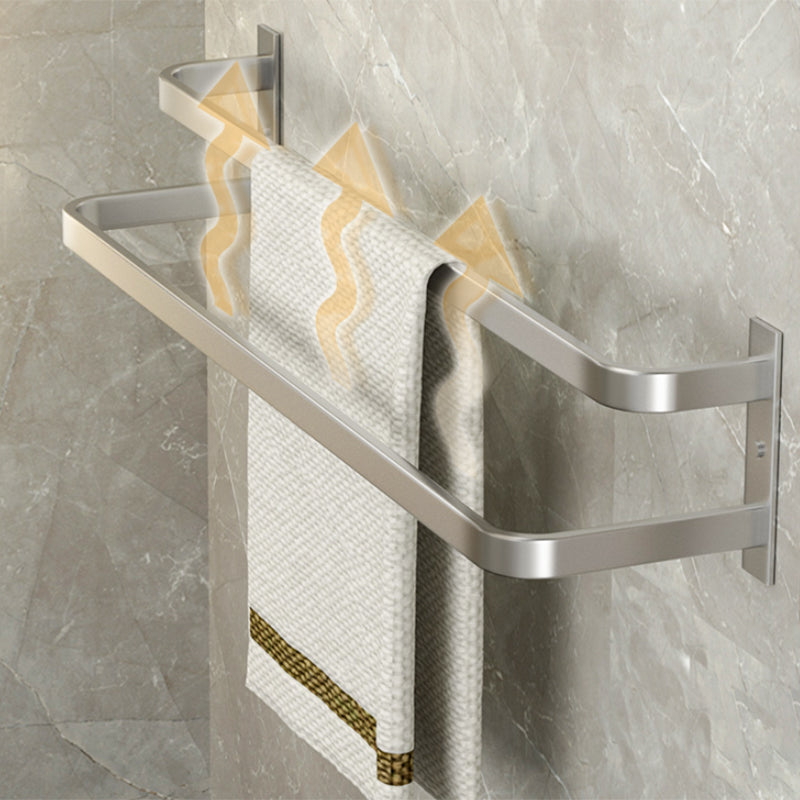 LoungeYard | Modern Bathroom Accessories Set Silver Bathroom Shelf Towel Holder Bathroom Accessories Kit — product view 2