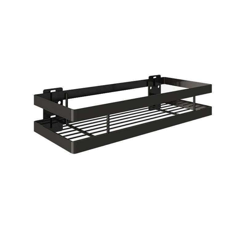 LoungeYard | 2-piece bathroom shelf made of matte black metal bathroom hardware set — product view 3