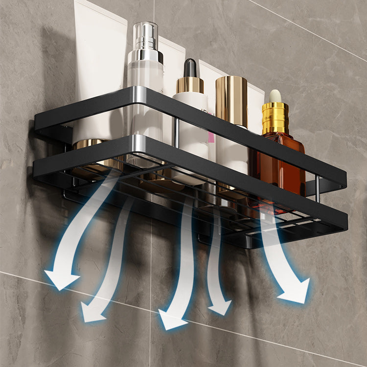 LoungeYard | 2-piece bathroom shelf made of matte black metal bathroom hardware set — product view 5