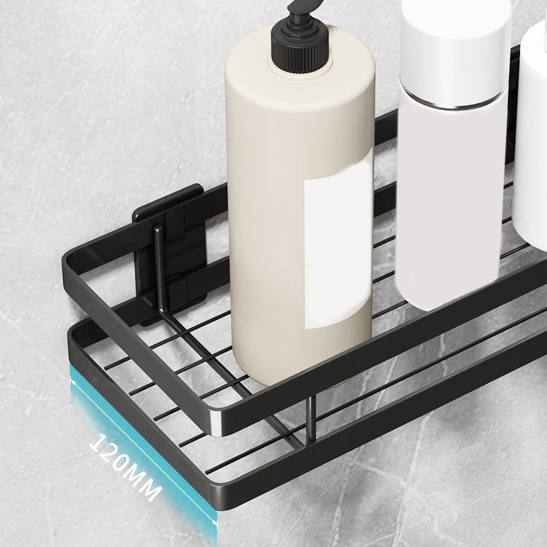 LoungeYard | 2-piece bathroom shelf made of matte black metal bathroom hardware set — product view 6