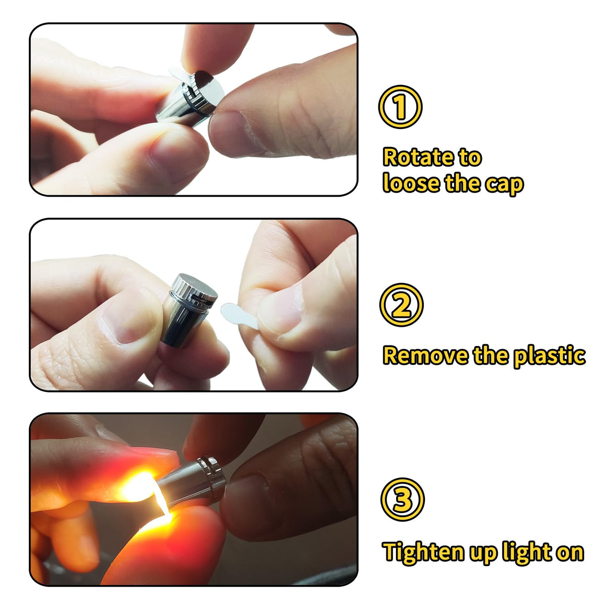 LED Mini Spotlight Battery Operated Warm White Resin 10-Pack for Artwork Jewelry Closet — product view 3