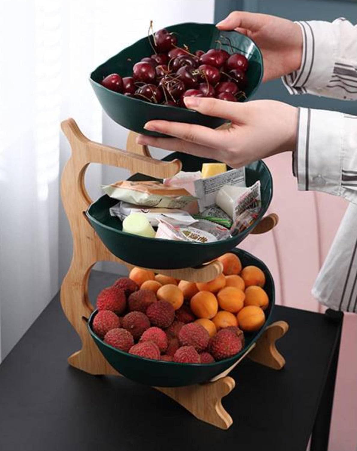 LoungeYard | Stylish Metal Fruit Stand with 2 or 3 Layers - StackFruit — product view 5