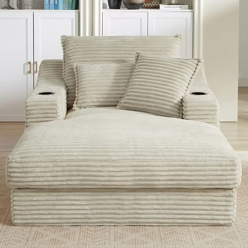 Sleeper Sofa | 68" Boneless Cloud Recliner Sofa Bed with Cup Holder — product view 5