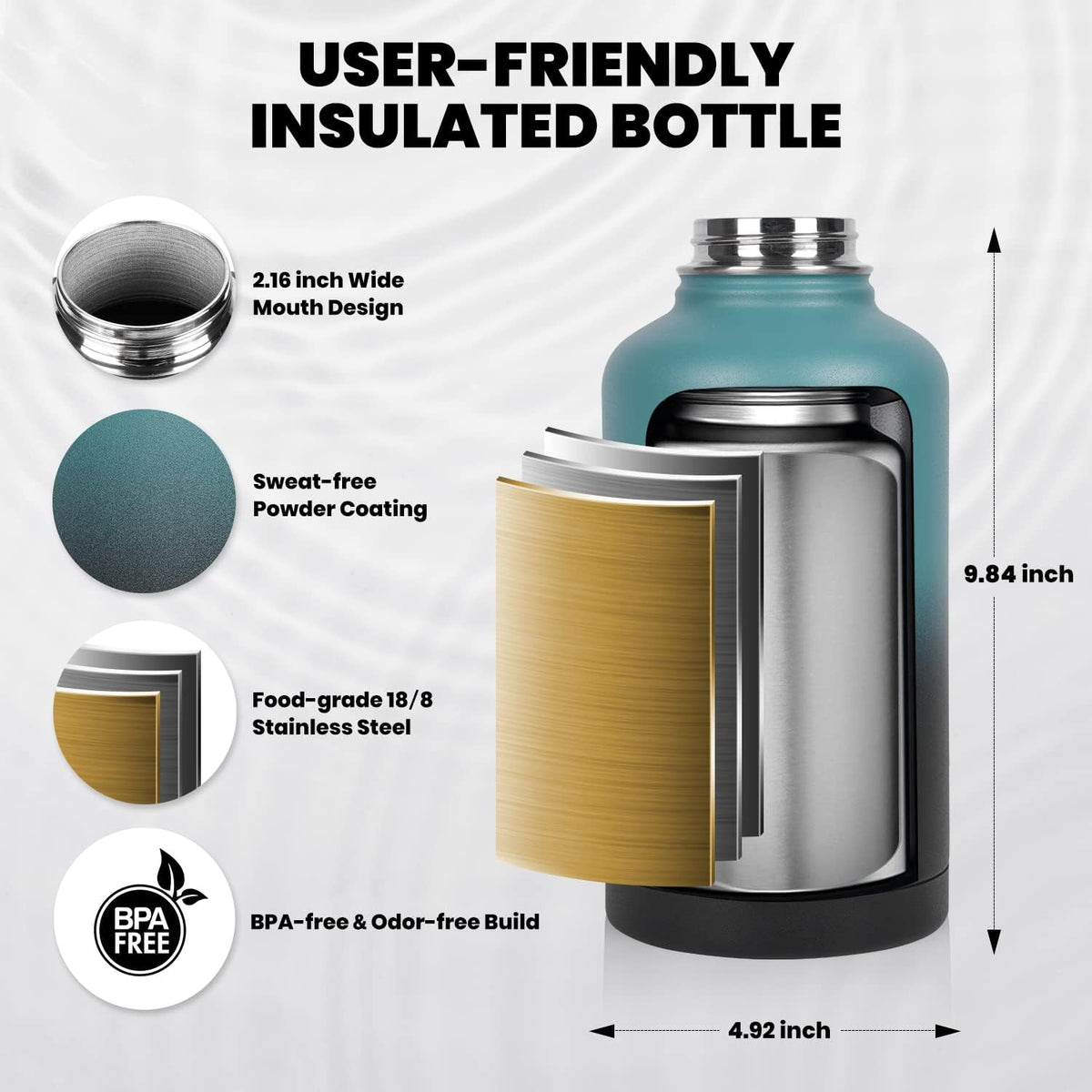 HydraPure – Duurzame Waterfles met Paracord Handvat LoungeYard — product view 1
