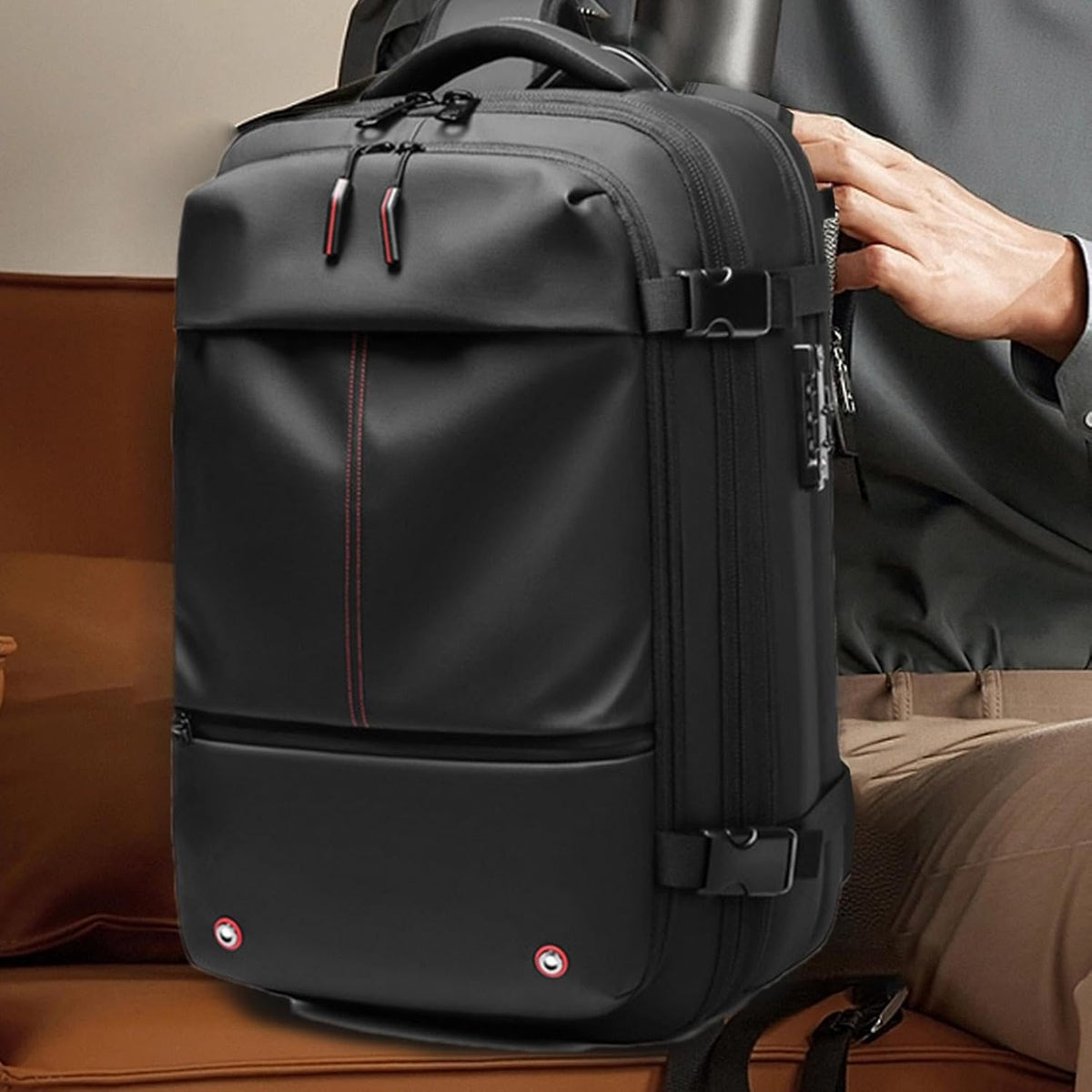 LoungeYard | 17" Laptop Backpack with Vacuum Compression Lightweight and Spacious — product view 6