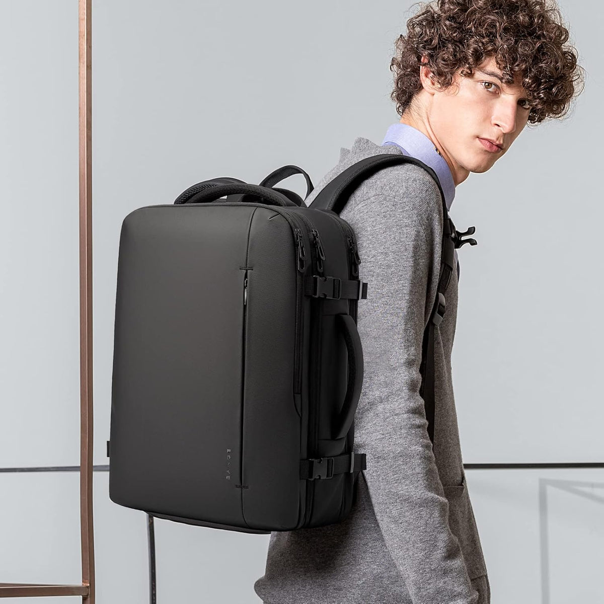 Expandable 26–45L Waterproof Travel Backpack with Laptop Sleeve & Duffle Carry | LoungeYard — product view 1