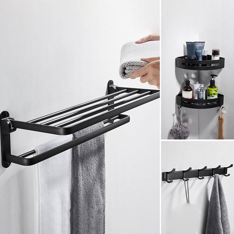 LoungeYard | Modern Bathroom Hardware Set Matte Black Metal Bathroom Accessory Set Rust-Free — product view 4