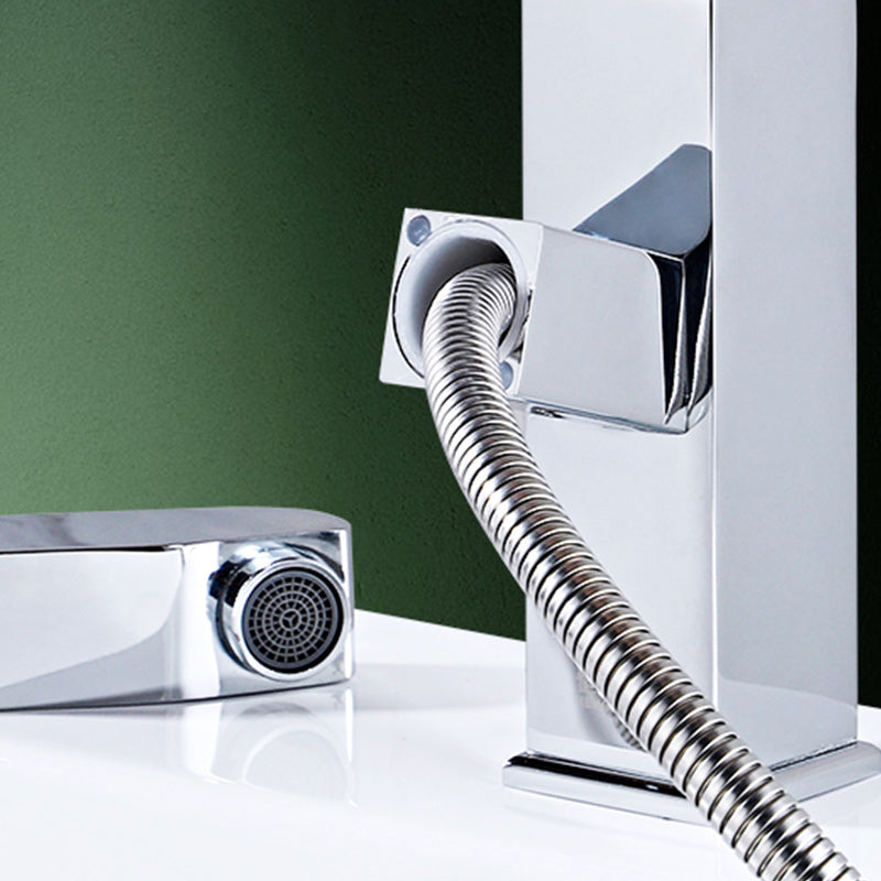 LoungeYard | Modern Retractable Single Handle Basin Faucet Bathroom Sink Faucet — product view 3