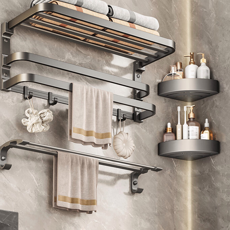LoungeYard | Traditional bathroom accessory as a single piece or in a set in grey — product view 6